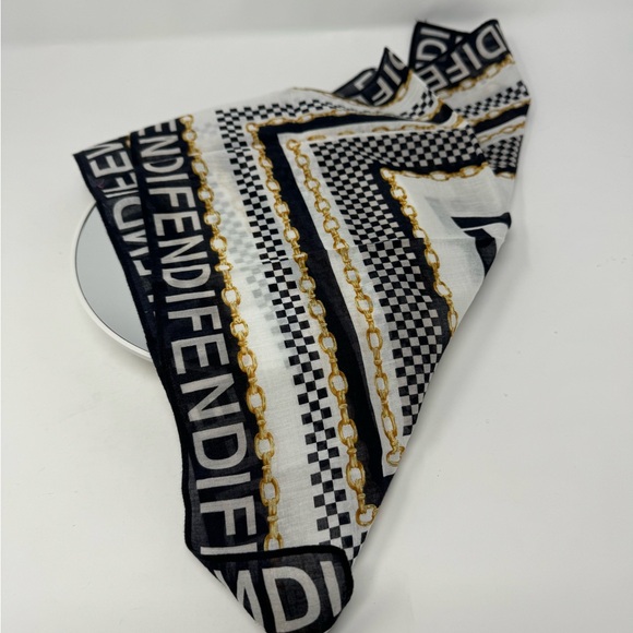 Vintage RARE FENDI FF Logo Name Monogram Handkerchief, handkerchief scarf. - Picture 2 of 3